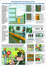 Плакат по охране труда Эксплуатация тепловых сетей, эксплуатация и ремонт систем центрального отопления