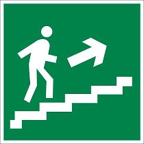 Знак фотолюминесцентный Направление к эвакуационному выходу по лестнице вверх (левосторонний)