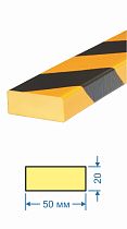 Предостерегающий защитный профиль поверхности GASLINE тип D; черно-желтый (60х20х1000; гибкий пенополиуретан)