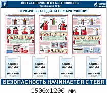 Стенд Газпром Нефть. Первичные средства пожаротушения
